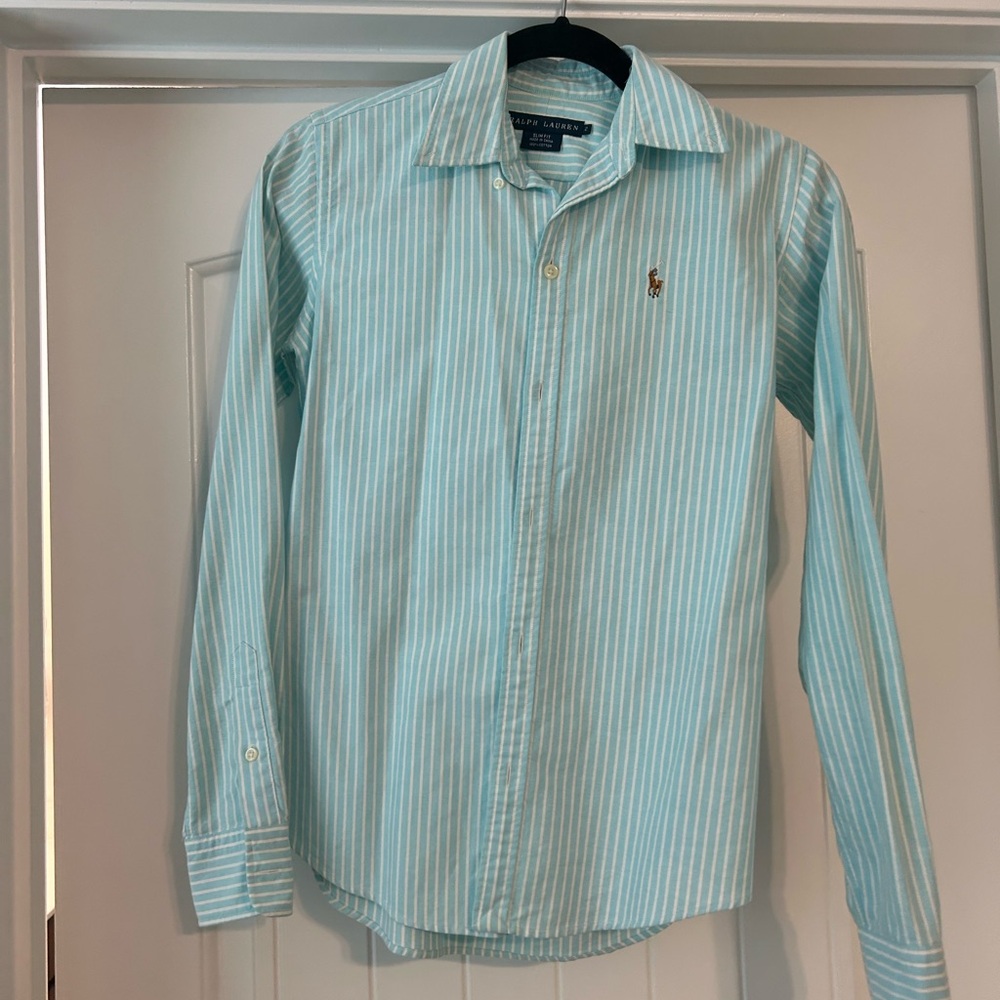 Ralph Lauren Blue Button Down Shirt Size 2